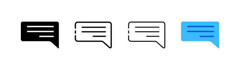 Chat sign. Different styles, colored, chat icon. vector icon.