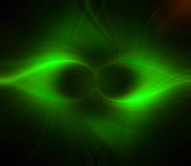 Green Glow Energy Wave and Lighting Effect Abstract Background with Art Background Perfect for technology, energy, Background or design