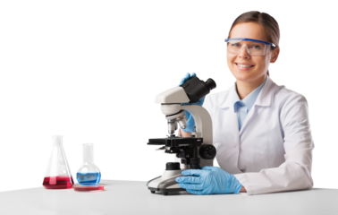 Young scientist doing some research