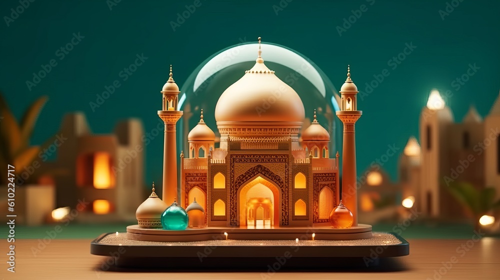 Wall mural Islamic holiday banner illustration