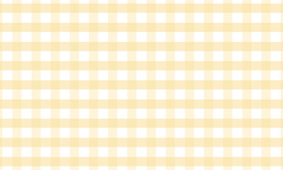 Gingham check plaid pattern in soft yellow for tablecloth, gift paper, napkin, blanket, scarf. Seamless pattern Eps.