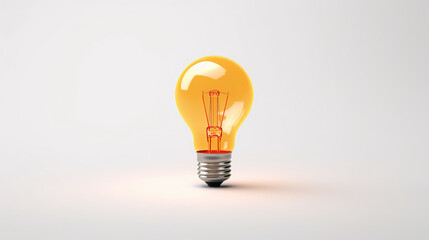 yellow light bulb on white background