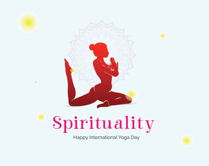 Obraz premium International Yoga Day Vector Creative
