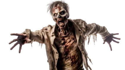 Fotobehang Scary zombie on transparent background PNG © John