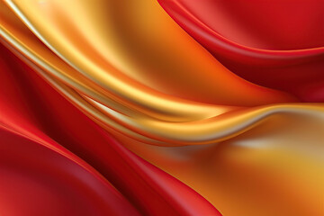 Abstract Luxury red and gold elegant fabric satin, Luxury wavy, Shiny luxurious material texture, created with Generative AI