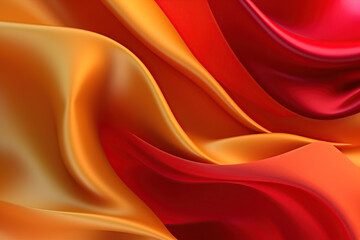 Obraz premium Abstract Luxury red and gold elegant fabric satin, Luxury wavy, Shiny luxurious material texture, created with Generative AI