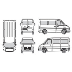 outline of van, minibus part 264