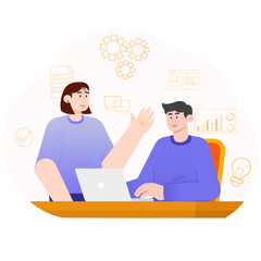 Discussing the Business Plan Illustration