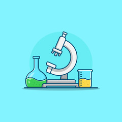 Laboratory equipment illustration sience glass