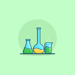 Laboratory equipment illustration sience glass