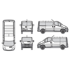 outline of van, minibus part 257