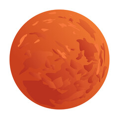 Planet Mars Illustration Flat Design