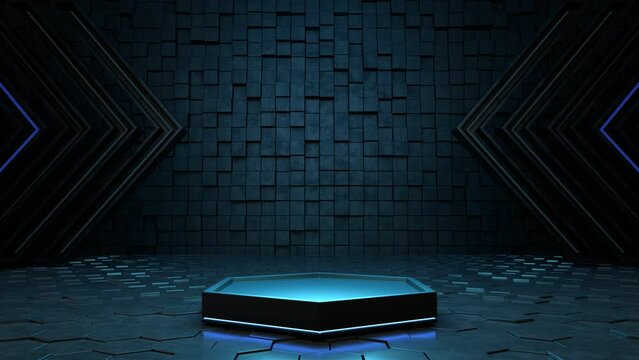 Podium display, Futuristic pedestal for product presentation, Empty mock-up podium