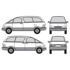 outline of van, minibus part 253