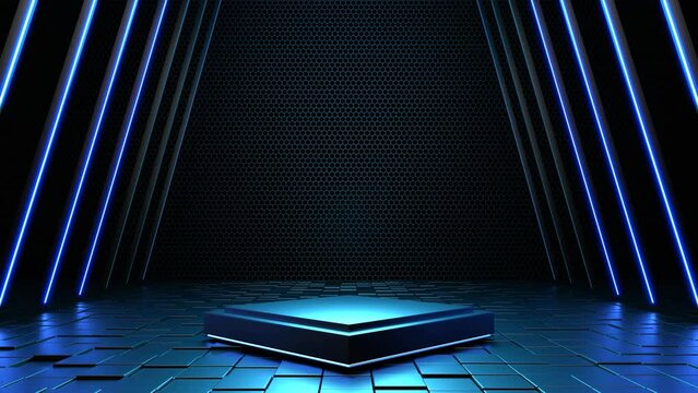 Podium display, Futuristic pedestal for product presentation, Empty mock-up podium