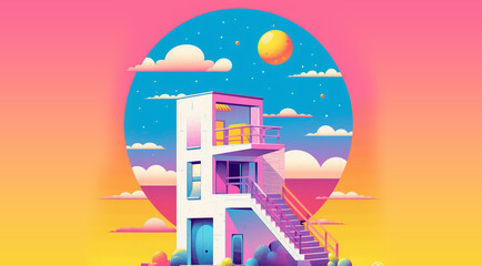 chose up flat illustration minimalist Color description hd wallpaper