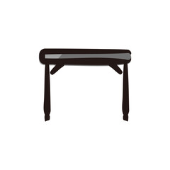 Folding table - Camping and outdoor gear icon/illustration (Hand-drawn line, colored version)