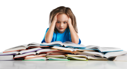 Little beautiful girl learning in class room