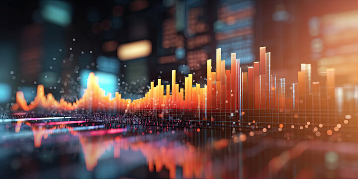 Economic 3D charts. Generative AI