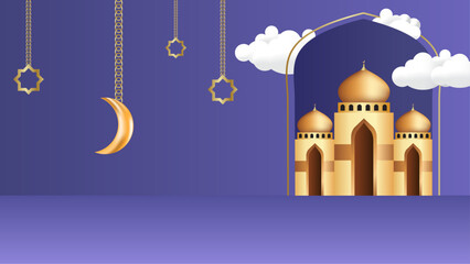 arabic elegant luxury ornamental islamic background with islamic pattern border and decorative hanging ornament