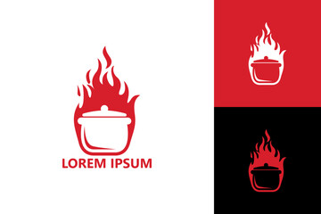 Hot boil cooking logo template design vector