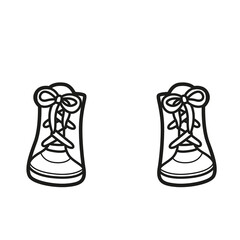 Lace-up boots outline for coloring on a white background