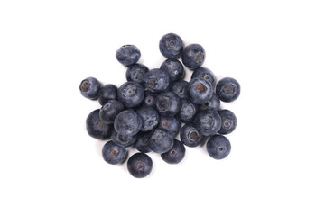 Ripe blueberry isolated on white