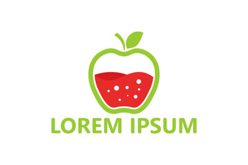 Apple drink logo template design vector