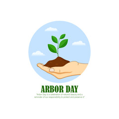 Vector illustration of Arbor Day social media story feed mockup template