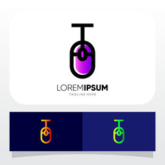Letter T Computer Mouse Logo Design Vector Icon Graphic Emblem Illustration