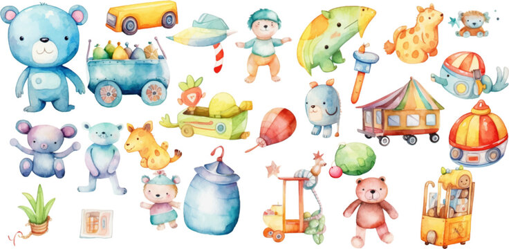 set toys watercolor for kids easy drawing kids style cute
