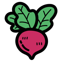 beetroot filled outline icon style