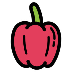 bell pepper filled outline icon style