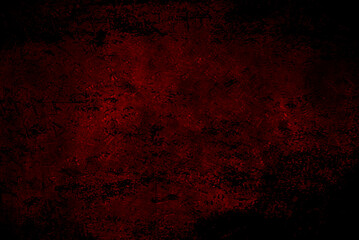 Red grunge background with scratches and cracks. Texture, wall, concrete texture background with space