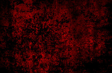 Red grunge background with scratches and cracks. Texture, wall, concrete texture background with space