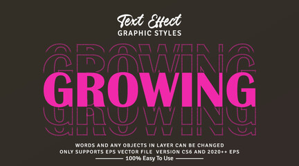 Growing 3d text style effect