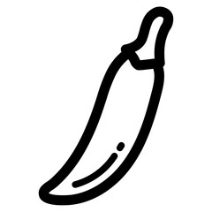red chilli line icon style