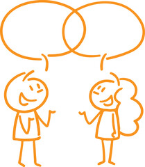 person with speech bubbles