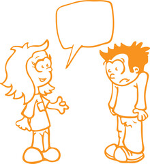 Talking people clipart with a vector