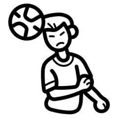 football player line icon style