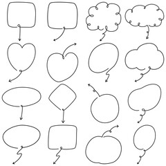 Speech bubble simple design. Frame border hand drawn simple design. Speech bubble decorative elements.