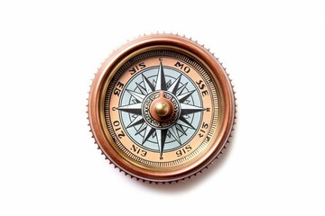 antique compass isolated on white background