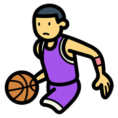 basketball player filled outline icon style