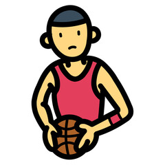basketball player filled outline icon style