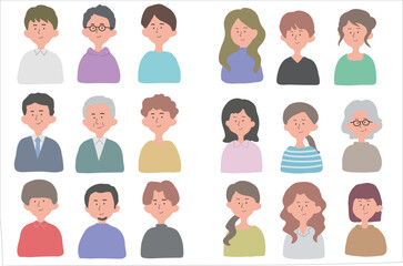 男性と女性アイコンセット