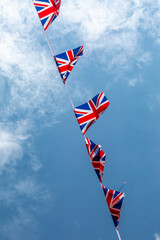 Union Jack Bunting against a Blue Sky