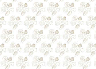 海岸の貝殻、シンプルなパターン背景素材