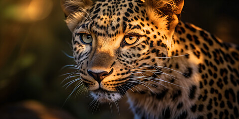 Fototapeta na wymiar portrait of a jaguar with a dangerous look, generative ai