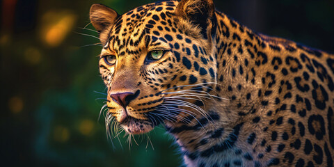 Obraz premium jaguar with a dangerous look, generative ai