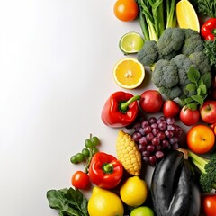 Fototapeta na wymiar Healthy Food Fruits and Vegetables. Generative AI
